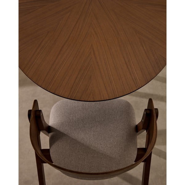 Valgomojo stalas su riešutmedžio dekoro stalviršiu 110x180 cm Naanim – Kave Home-image-2