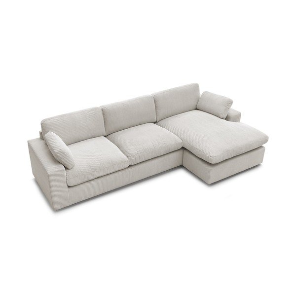 Smėlio spalvos kampinė sofa iš kordinio velveto Belair – Bobochic Paris-image-3