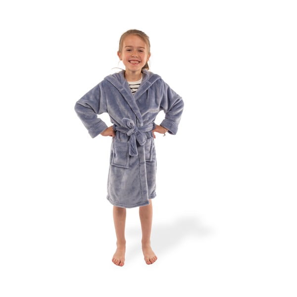 Iš mikropliušo vaikiškas chalatas mėlynos spalvos Delux – Tiseco Home Studio-image-2