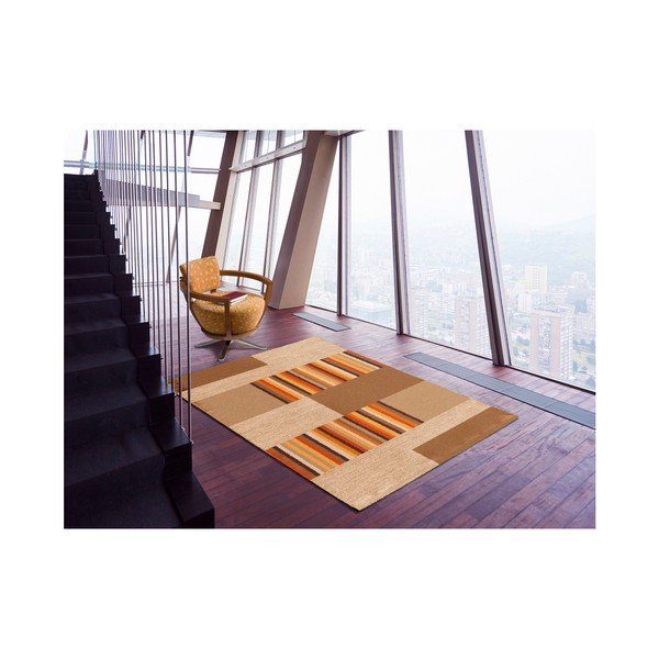 Rudos ir smėlio spalvos kilimas "Universal Boras Beige", 57 x 110 cm-image-2