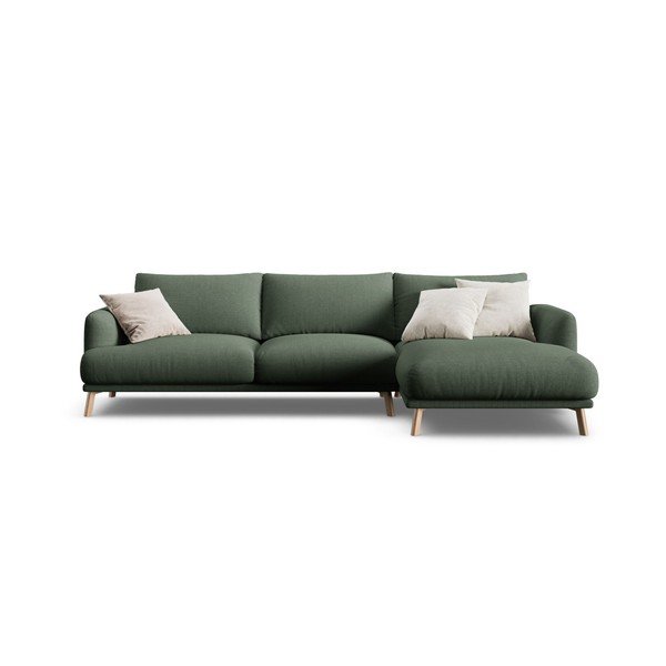 Žalios spalvos kampinė sofa (su dešiniuoju kampu/su gultu) Naomi – Micadoni -image-2