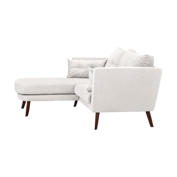 Kreminės ir baltos spalvos trivietė sofa "Mazzini Sofas Elena", su šezlongu kairiajame kampe-image-1