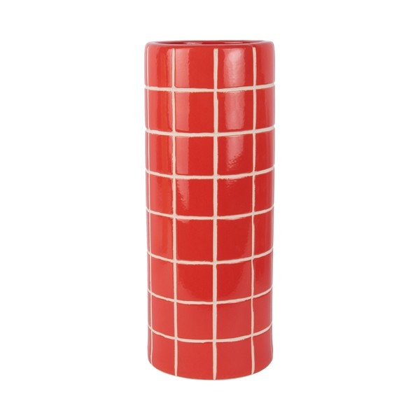 Raudonos spalvos iš keramikos vaza (aukštis 40 cm) Retro Tiles – PT LIVING