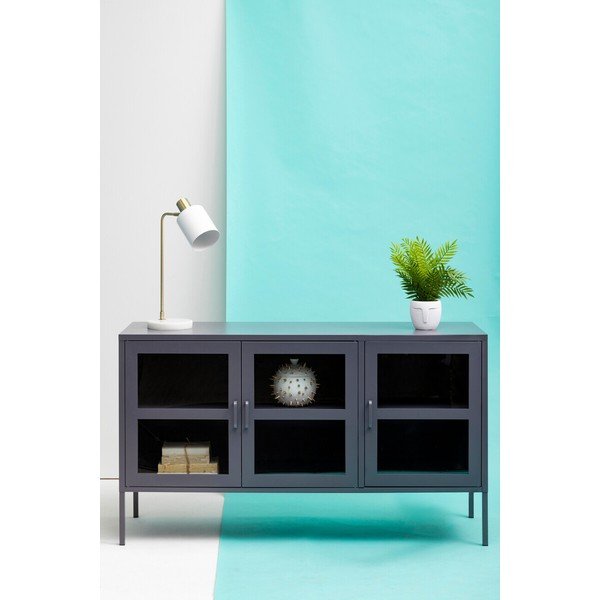 Pilkos spalvos iš plieno vitrina 140x80x45 cm Acier – Premier Housewares-image-2