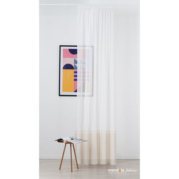 Permatoma užuolaida baltos spalvos/smėlio spalvos 300x260 cm Sanova – Mendola Fabrics