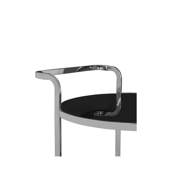 Vežimėlis su stikliniu stalviršiu ant ratukų ø 50 cm Ackley – Premier Housewares-image-3