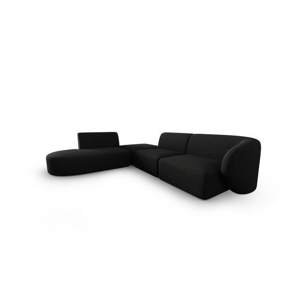 Kampinė sofa juodos spalvos (su kairiuoju kampu) Shane – Micadoni Home-image-1