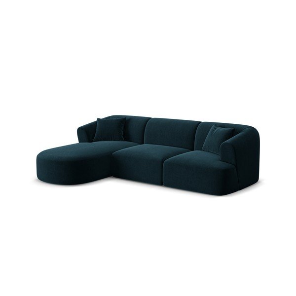 Smaragdinės spalvos kampinė sofa iš velveto (su kairiuoju kampu/su gultu) Campi – Cosmopolitan Design-image-2