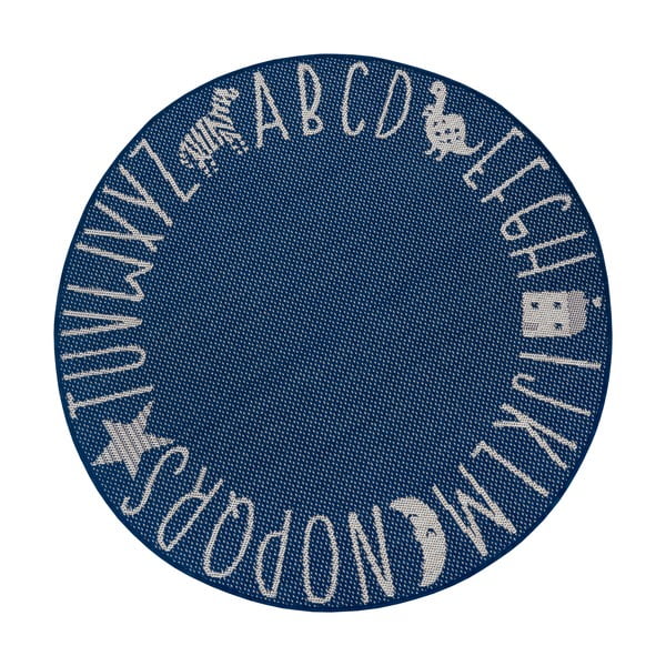 Mėlynas vaikiškas kilimas Ragami Letters, ø 120 cm