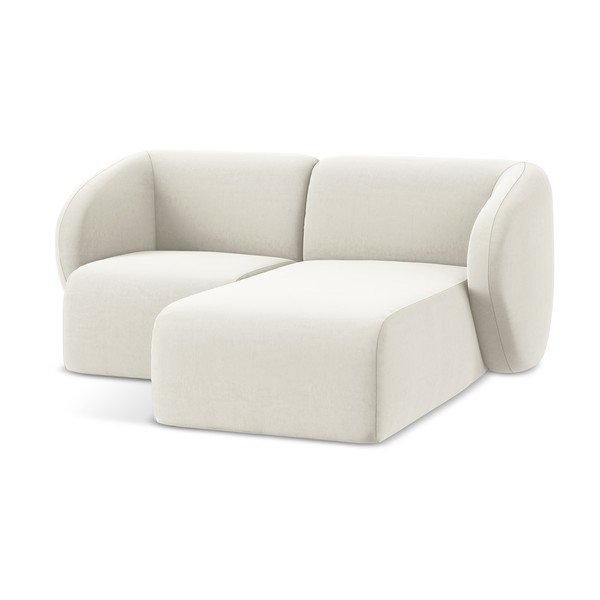 Smėlio spalvos kampinė sofa iš velveto (su dešiniuoju kampu/su gultu) Lani – Makamii-image-4