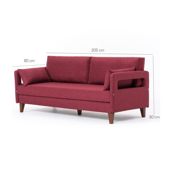 Raudona sofa-lova Balcab Home Hannah-image-1
