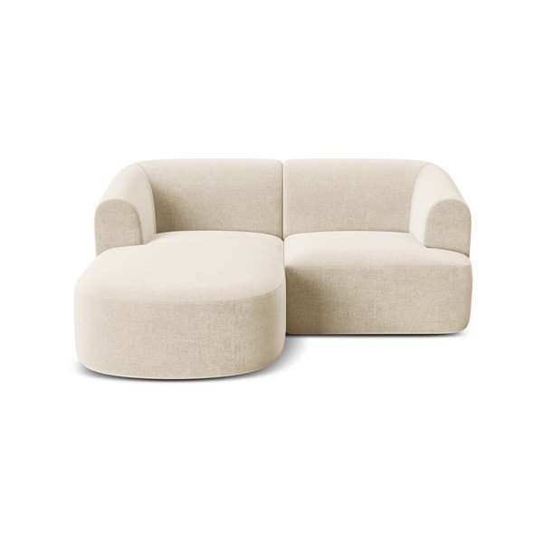 Smėlio spalvos kampinė sofa iš velveto (su kairiuoju kampu/su gultu) Campi – Cosmopolitan Design-image-3