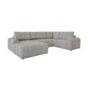 Šviesiai rudos spalvos sulankstoma/su sandėliavimo vieta modulinė kampinė sofa (su dešiniuoju kampu) Lulu – Miuform