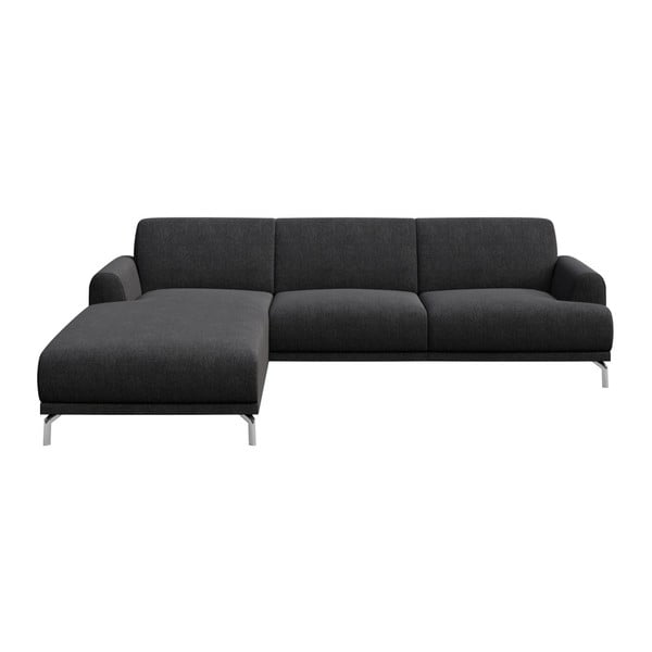 Antracito pilkos spalvos kampinė sofa MESONICA Puzo, kairysis kampas
