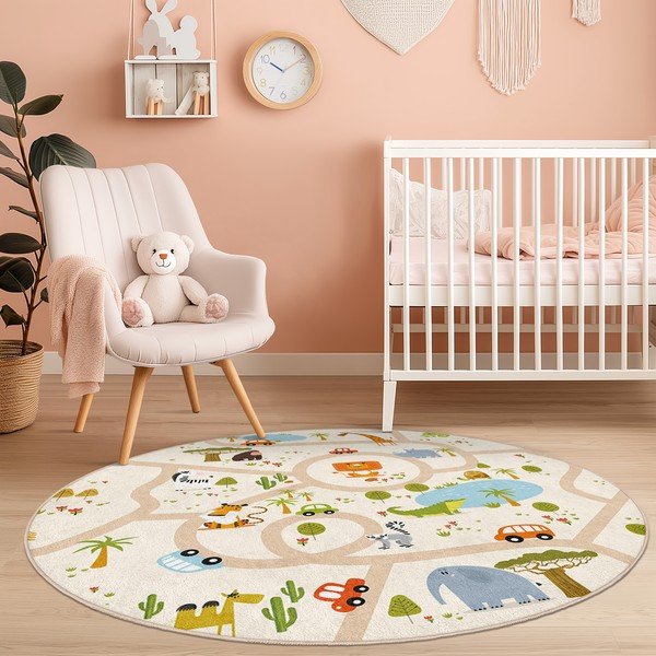 Skalbiamas vaikiškas žaidimų kilimas ø120 cm Savana Ride – Mila Home-image-4