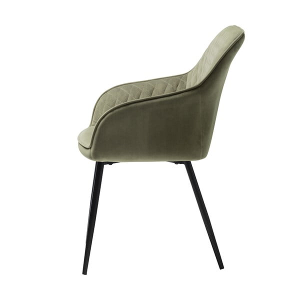 Khaki spalvos iš audinio valgomojo kėdė su porankiais Milton – Unique Furniture-image-3