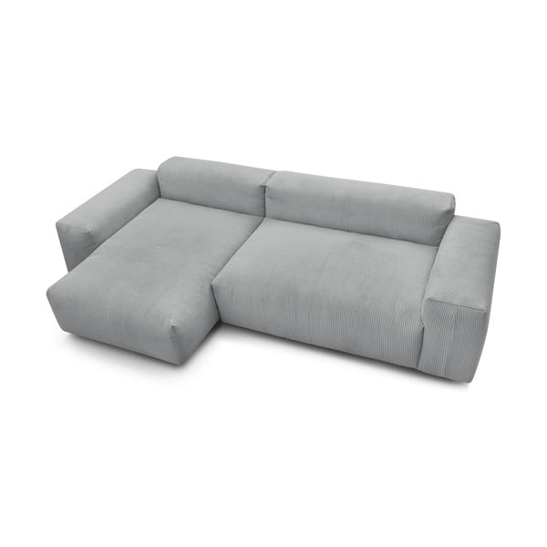 Šviesiai pilka velvetinė kampinė sofa (kairysis kampas) Lafayette - Bobochic Paris-image-3