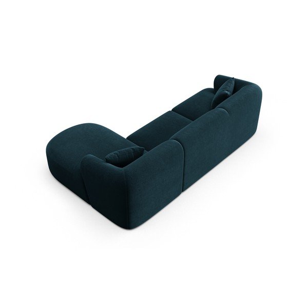 Smaragdinės spalvos kampinė sofa iš velveto (su dešiniuoju kampu/su gultu) Campi – Cosmopolitan Design-image-4