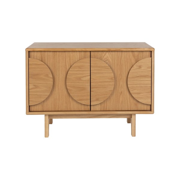 Žema šoninė spintelė natūralios spalvos iš ąžuolo 82x58 cm Groove – Zuiver