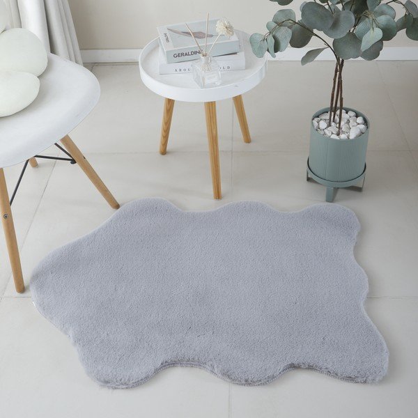 Sintetinė oda ir kailis šviesiai pilkos spalvos 60x90 cm Caty – Ayyildiz Carpets-image-3