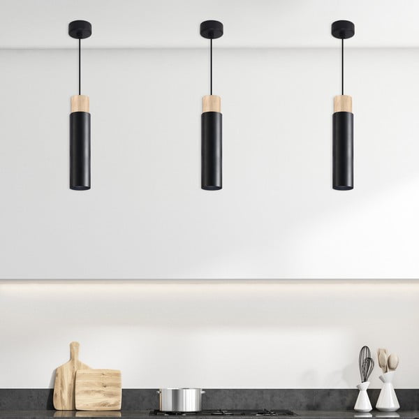 Kabantis šviestuvas juodos spalvos su metaliniu gaubtu Claro – Candellux Lighting-image-1