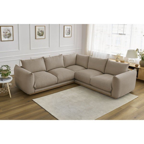 Kampinė sofa smėlio spalvos Ernest – Bobochic Paris-image-1