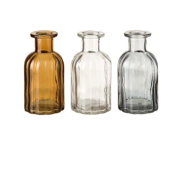 3 dekoratyvinių stiklinių butelių rinkinys "Unimasa Modena