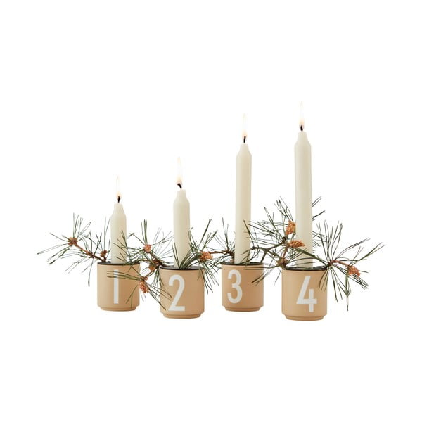 4 dirbtinio porceliano puodelių rinkinys Mini - Design Letters-image-2