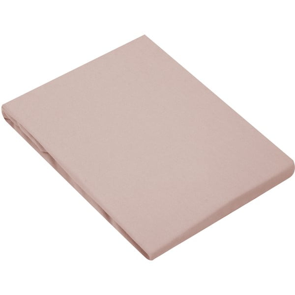 Rožinė flanelinė paklodė Westwing Collection, 90 x 200 cm-image-2