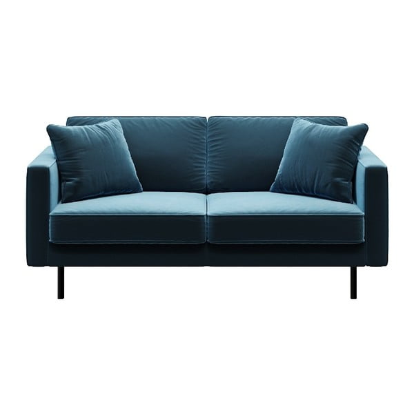 Sofa mėlynos spalvos iš velveto 167 cm Kobo – MESONICA