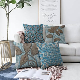 4 pagalvėlių užvalkalų rinkinys Minimalist Cushion Covers Chenille, 55 x 55 cm