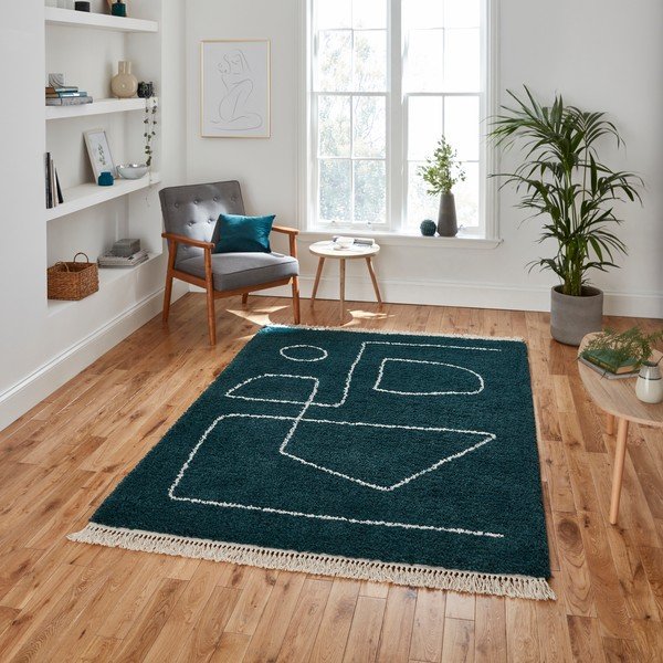 Smaragdinės žalios spalvos kilimas Think Rugs Boho, 160 x 220 cm-image-1