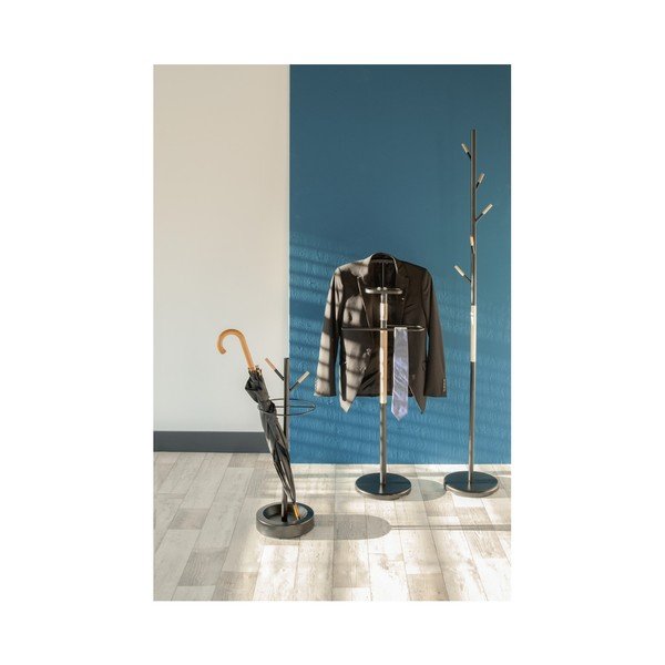 Juoda drabužių pakaba su medinėmis detalėmis Leitmotiv Dress Boy-image-1