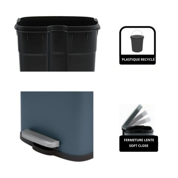 Smaragdinės spalvos iš plieno šiukšliadėžė su pedalu 5 l   Akira – Spirella-image-2