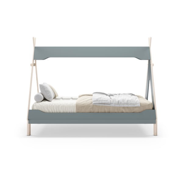 Naminė iš pušies masyvo vaikiška lova smaragdinės spalvos 90x190 cm Nora – Marckeric-image-4