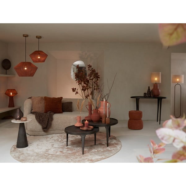 Apvalios formos kavos staliukai rudos spalvos 2 vnt. ø 75 cm Tobias – Light & Living-image-1