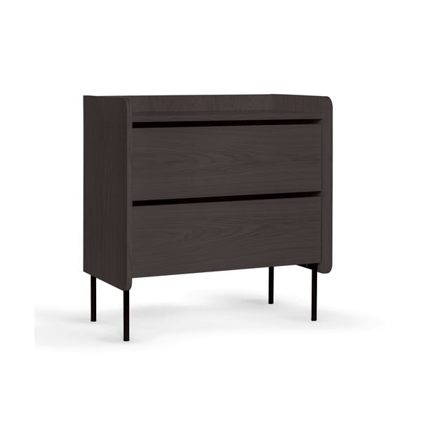 Aukšta šoninė spintelė juodos spalvos iš ąžuolo 80x82 cm Wrap – Bonami Selection-image-2
