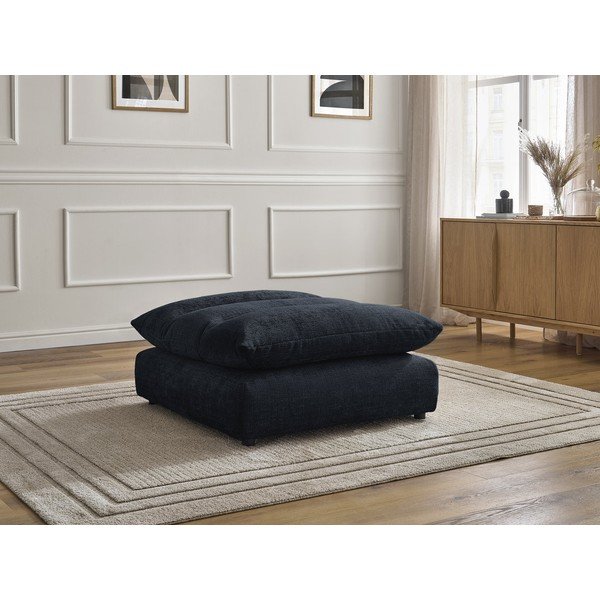 Tamsiai mėlynos spalvos taburetė iš šenilinio audinio Neil – Bobochic Paris-image-1