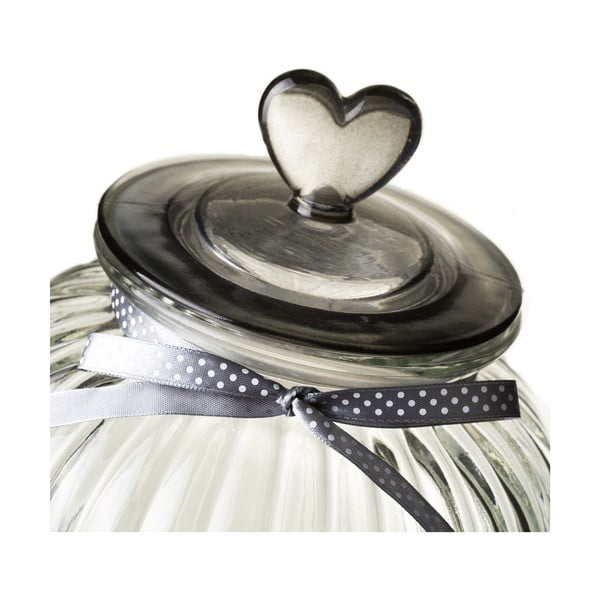 Stiklinis indas su sidabriniu dangteliu "Unimasa Heart", 5,4 l-image-1