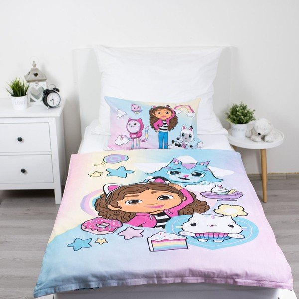 Iš medvilnės vaikiška patalynė vaikiškai lovai 100x135 cm Gabby's Dollhouse "Sugar Dream" – Jerry Fabrics-image-1
