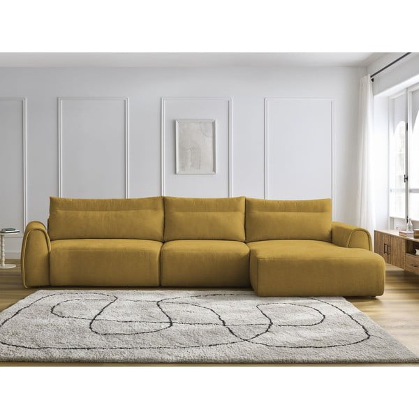Kampinė sofa ochros spalvos Aden – Bobochic Paris-image-1