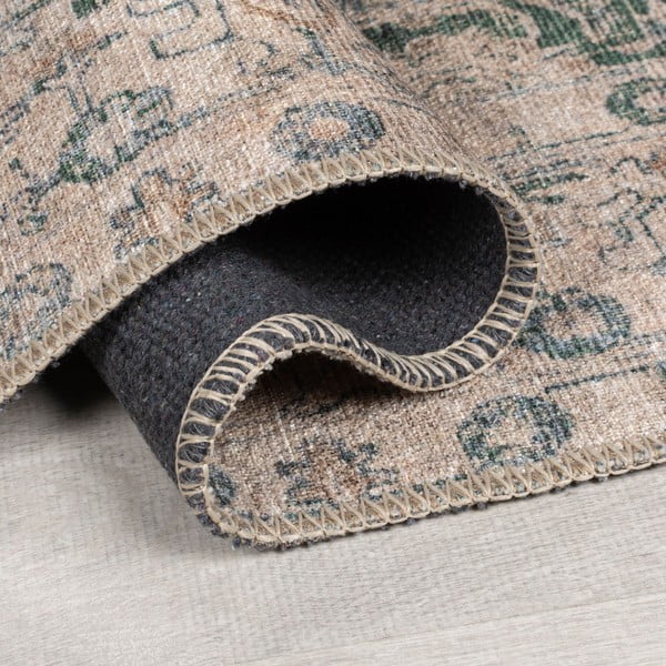 Skalbiamas žalios spalvos kilimas 152x230 cm Beau Floral – Flair Rugs-image-2