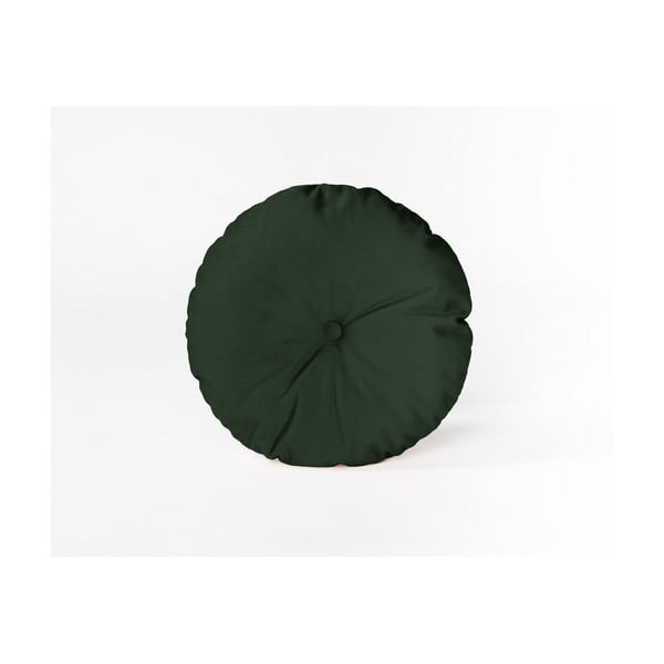 Apvali dekoratyvinė pagalvėlė su aksominiu užvalkalu Velvet Atelier tamsiai žalia, ⌀ 45 cm