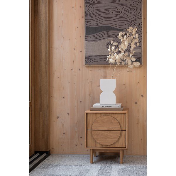 Natūralios spalvos naktinis staliukas iš ąžuolo Groove – Zuiver-image-1