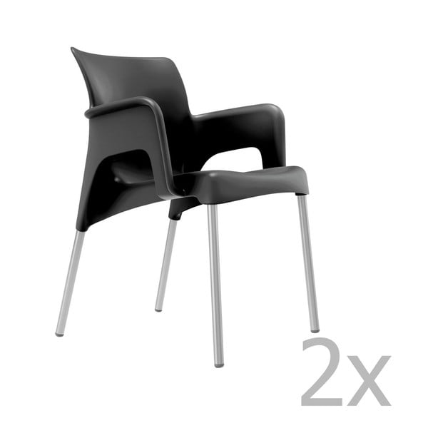 2 juodų sodo kėdžių rinkinys "Resol Sun