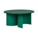 Žalios spalvos apvalios formos kavos staliukas su uosio dekoro stalviršiu ø 95 cm Gavo – noo.ma