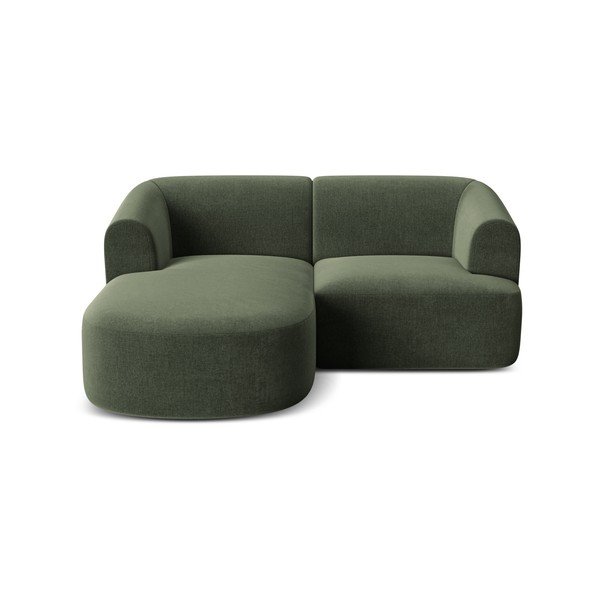 Žalios spalvos kampinė sofa iš velveto (su kairiuoju kampu/su gultu) Campi – Cosmopolitan Design-image-2