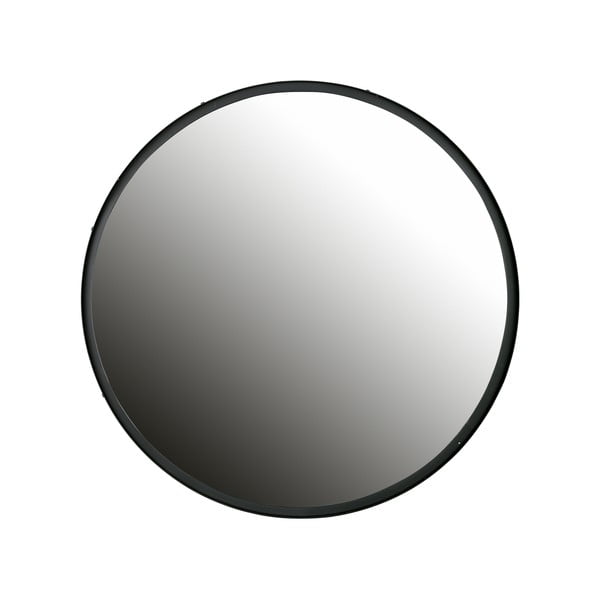 Sieninis veidrodis su juodu rėmu WOOOD Lauren, Ø 80 cm