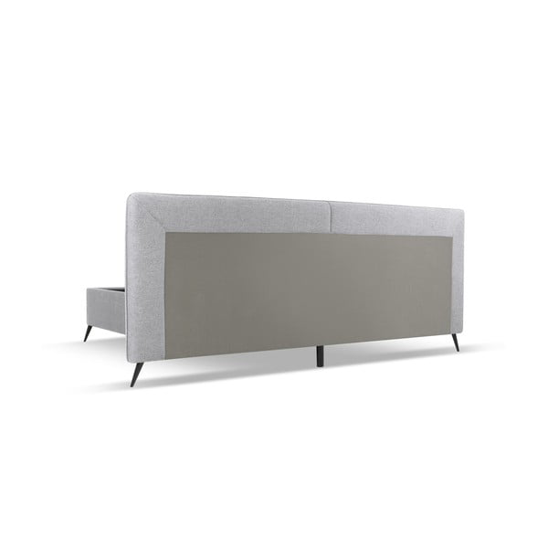 Dvigulė lova pilkos spalvos audiniu dengta su sandėliavimo vieta su lovos grotelėmis 180x200 cm Walter – Milo Casa-image-3