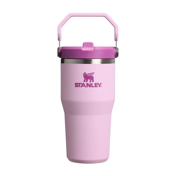 Rožinės spalvos iš nerūdijančio plieno termosas 600 ml IceFlow™ Flip Straw 2.0 Cherry Blossom – Stanley